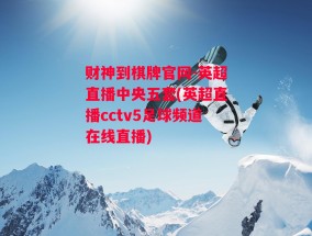 财神到棋牌官网-英超直播中央五套(英超直播cctv5足球频道在线直播)